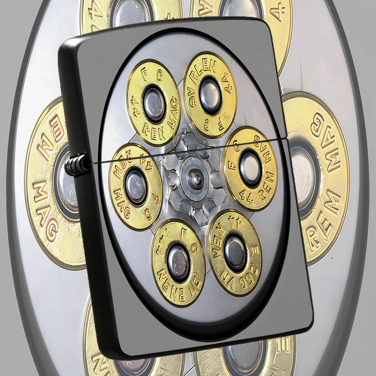 Creative Revolver Cylinder Themed Lighter, 6 Rounds 44 Rem Mag Cartridge Head Decor Exquisitedesktop Ornament, Portable Versatile Ignition Tool For Outdoor Travel Daily Use, Unique Festive Gift For Friends Collectors A Humorous And Interest