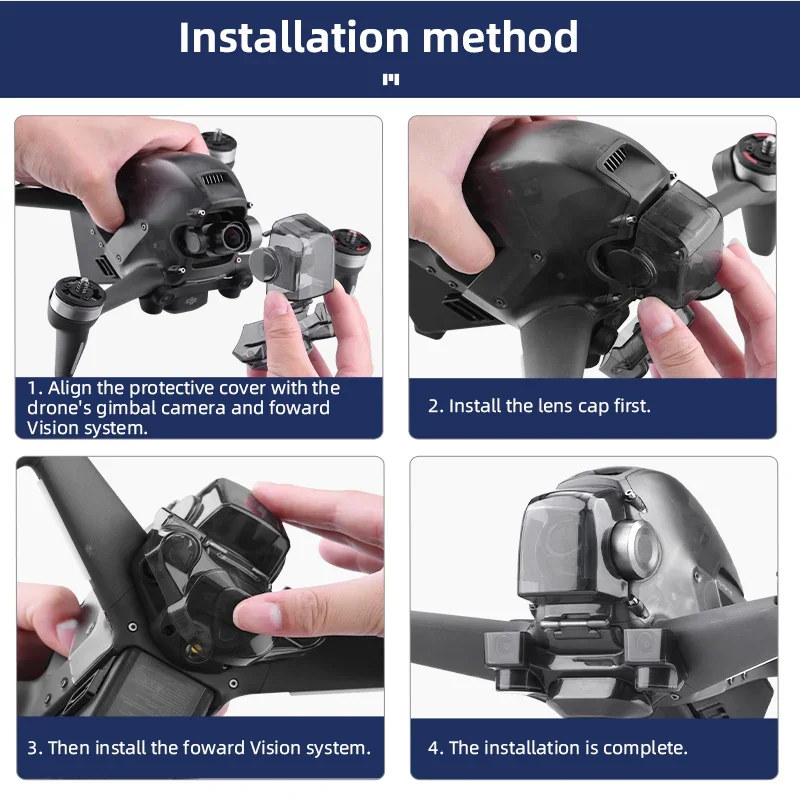 Copriobiettivo integrato Down-view per DJI FPV Combo Gimbal Camera protezione fissa copriobiettivo visivo per accessori DJI FPV