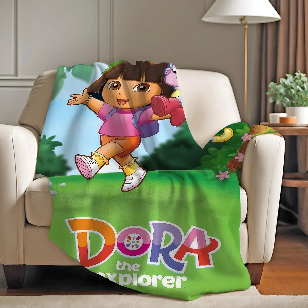 

Cartoon D-Dora The E-Explorer Adventure Blanket Warm And Soft Suitable For Bedroom Living Room Sofa Bed Office Travel Camping