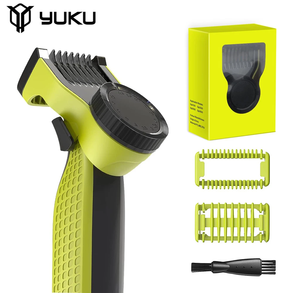 YUKU Guia Pente Guardas para Philips One Blade QP2520 QP2530 QP2630 QP2620 Barbeador Elétrico Híbrido 14 Comprimento Kit Ajustável