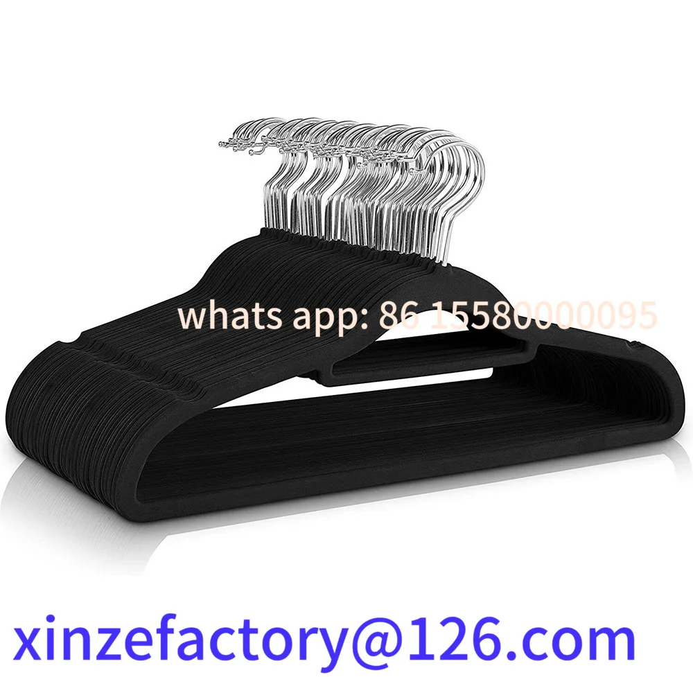 

Customizable 10-50PCS Velvet Hangers – 5mm Ultra-Thick Anti-Slip Flocked Coat & Trouser Hangers with Tie Hooks
