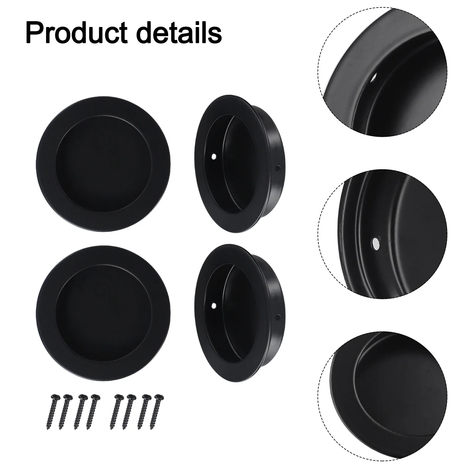 

Home Improvement Black Door Handle Heavy Use Perfect Size And Compatibility Rust-proof Coating For Kitchen Applications