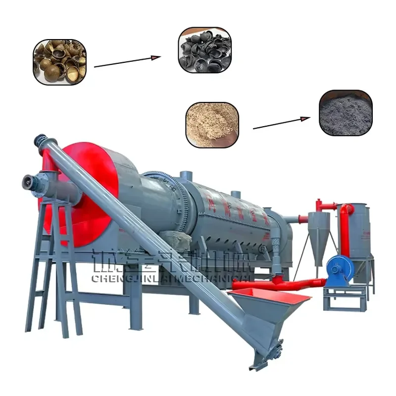 Bamboo Chip Charcoal Coconut Shell Production Line Continuous Charcoal Carbon Fiber Biochar Carbonization Kiln Furnace