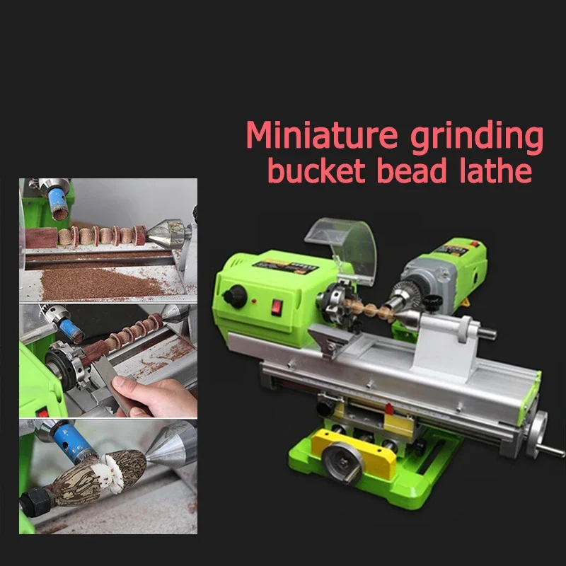 DIY Woodworking Mini Wood Lathe MachineBuddha Beads Lathe Machine With Four Jaw Chuck 1200W Engraving Machine