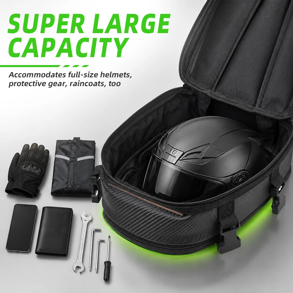 Motorcycles Tail Bags Waterproof Rear Seat Bag Backpack Electric Dirt Bike Rain Cover Rider Pack Scooter Luggage Buckle Strap view 4