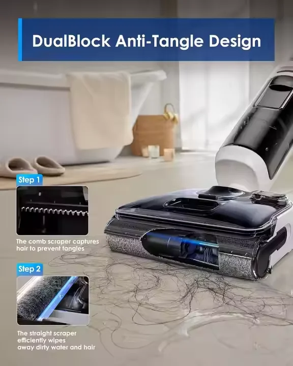 S6 Lightweight 18KPa Wet Dry Vacuum Cleaner Upright All-in-One Lay-Flat Anti-Tangle Self-Cleaning
