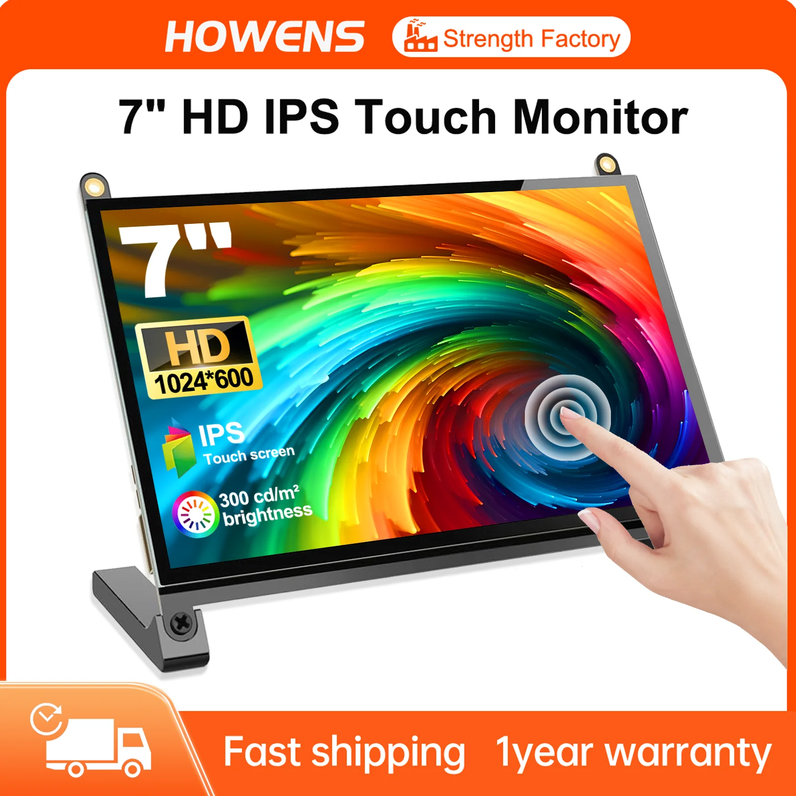 

HOWENS 7-дюймовый сенсорный дисплей 1024X600 IPS-экран, подходит для игровых консолей ПК