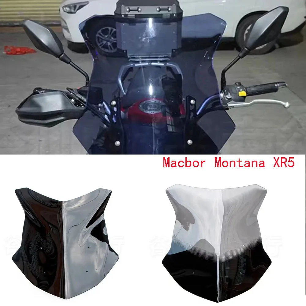 Fit Macbor Montana XR5 Motorcycle Heightening Widening Windshield Windscreen Wind Screen Deflector For Macbor Montana XR5  New