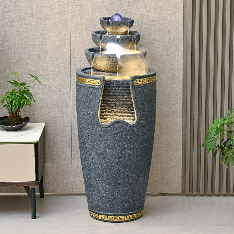 Bafang to wealth flowing water ornaments, circulating water, fortune living room humidifier, modern light luxury fountain