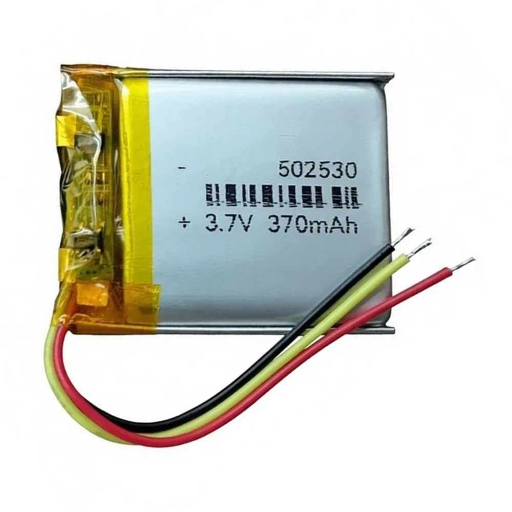 1-10PCS 502530 3.7V 370mAh 3 Wires Polymer Lithium Rechargeable Battery for Driving Recorder GPS LED Lights Bluetooth Headset