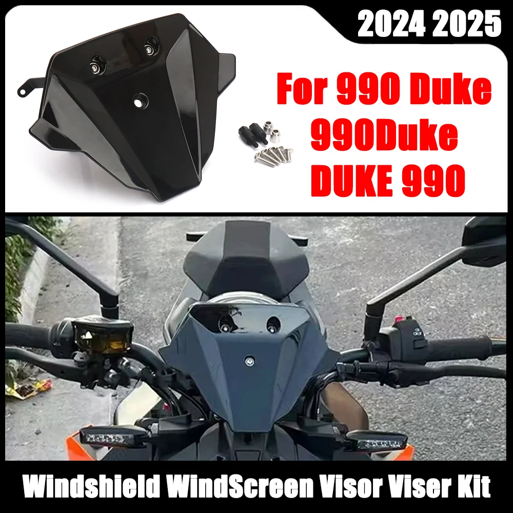 

New Motorcycle Accessories Sport Windshield WindScreen Visor Viser Kit For 990 Duke 990Duke DUKE 990 2024 2025