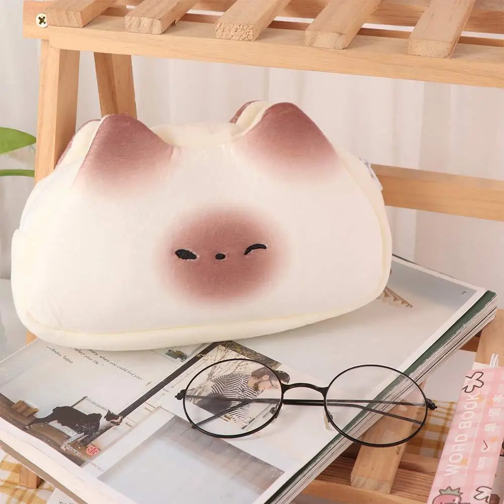 Creative Roast Bread Stationery Bag Design Blusher Cat Pencil Bag Large Capacity Storage Bag Office
