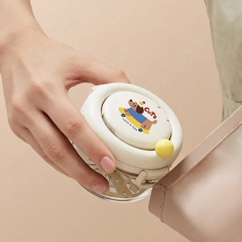 2-in-1 Denture Cleaning Box Double Layer with Mirror Braces Storage Box with Strainer Hand Cranked Orthodontic Retainer Box