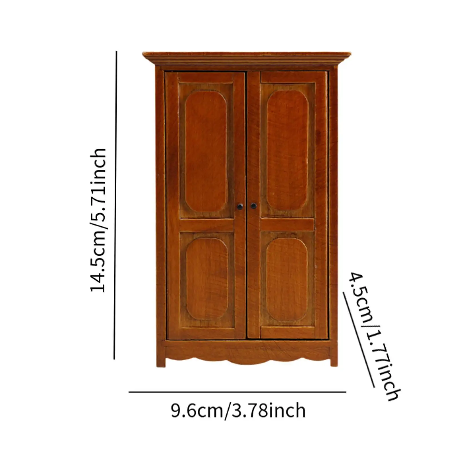 Poppengarderobekast 1:12 Vintage ontworpen mooi decoratief