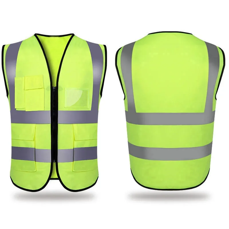 2022 nuovo giubbotto di sicurezza riflettente Multi-tasca gilet di traffico di colore brillante minatori di carbone ferroviario uniforme gilet riflettente traspirante