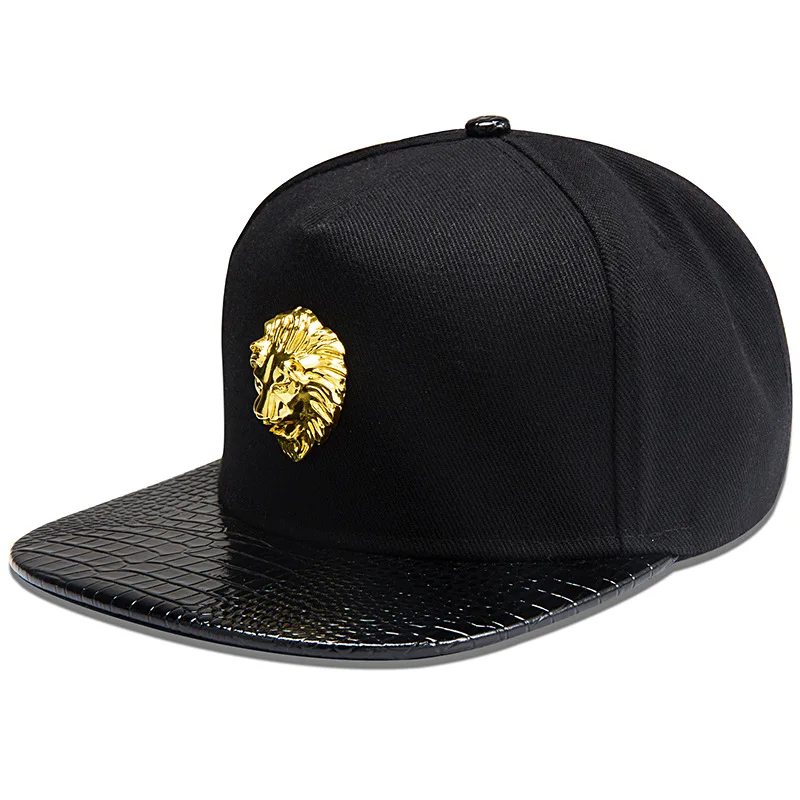 Men Women Summer Sport Sunscreen Hip Hop Punk Adjustable Cotton Flat Hat Rivet Lion Head Skull SunShade Baseball Cap P53