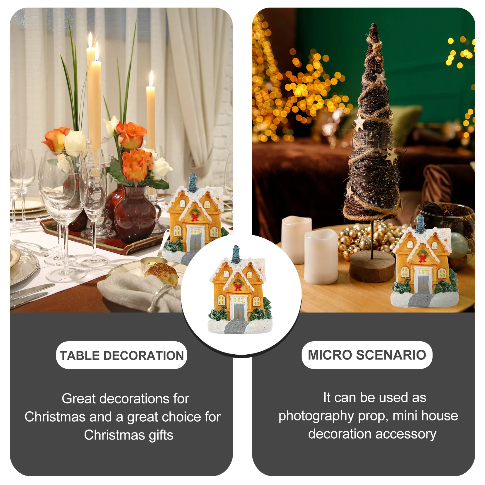 

Xmas Resin Miniature Luminous Christmas Ornament Party Decoration Tabletop Winter Home Supplies Xmas Mini Lighted
