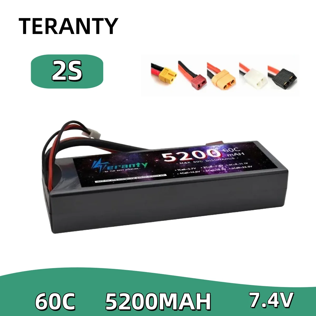 يبو بطارية 2s 5200mAh 7.4V 60C غطاء واقٍ مزخرف لهاتف آيفون مع T TRX TAMIYA XT90 التوصيل ل RC سيارة قارب هليكوبتر شاحنة تروجي Traxxas