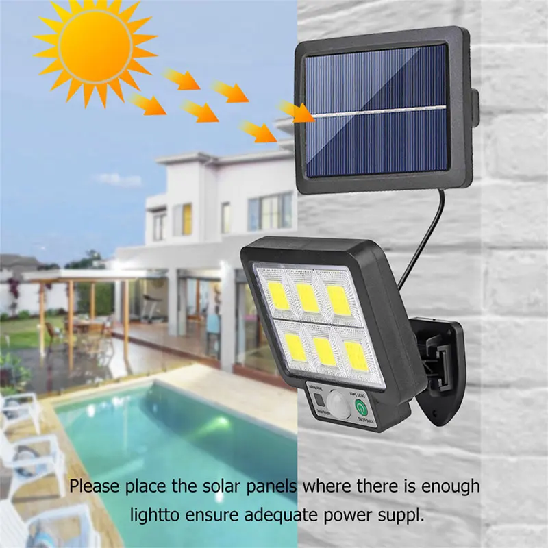 LED Solar Split Wand Lampe Bewegungsmelder Sonnenlicht Licht 3-Modus Im Freien Wasserdichte Notfall Straße Garten Sicherheit Dekor Lampe