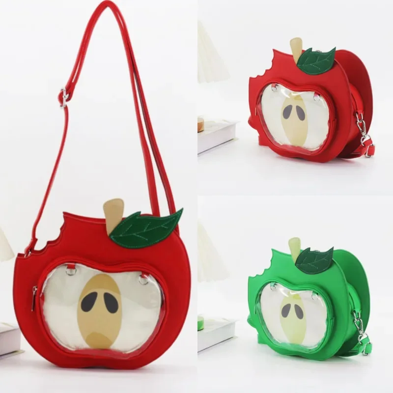 

Apple Itabag 2024 New Hollow PU Zipper Sweet Round Bag Student Backpack Halloween Cute Large Capacity College Crossbody Bag Gift