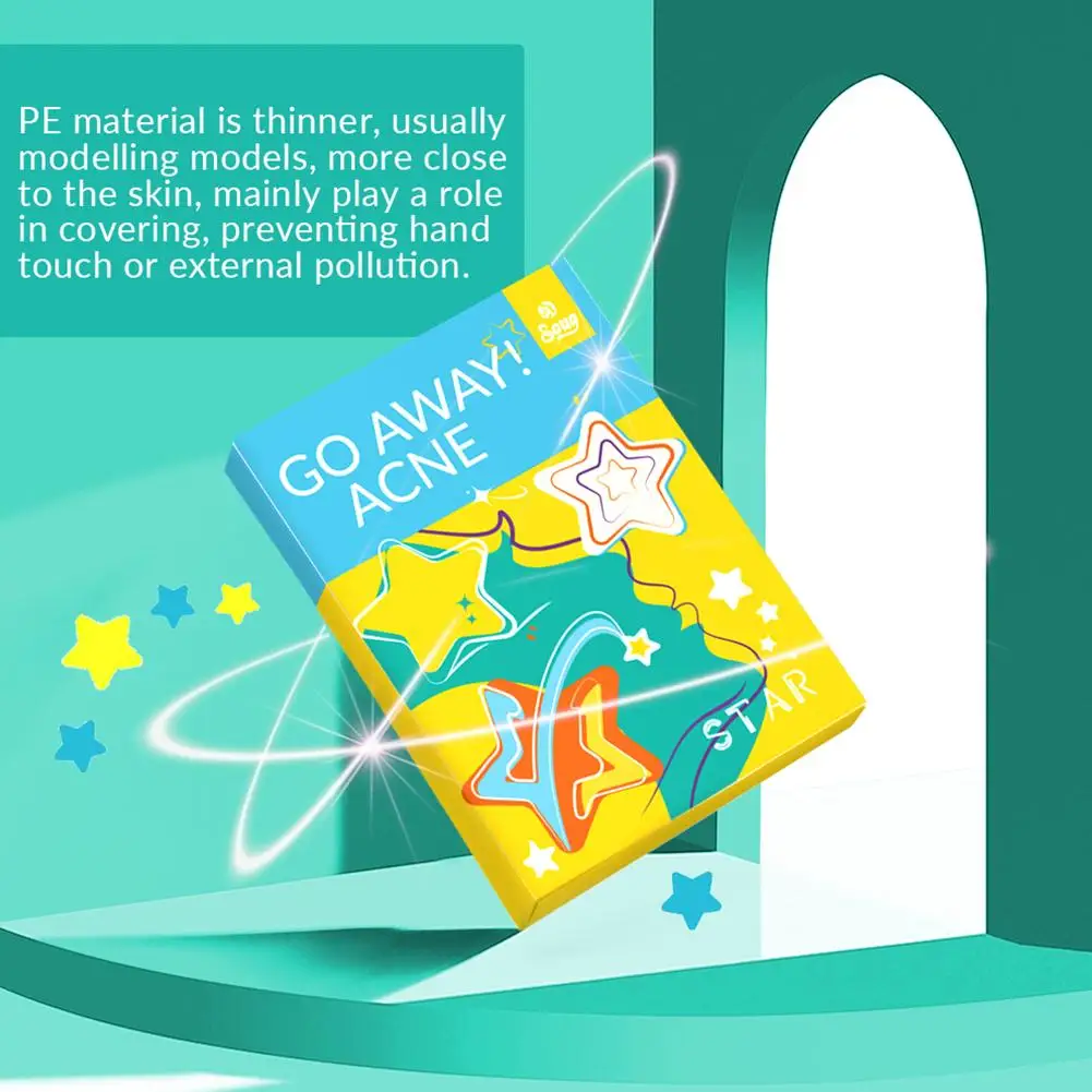 Kolorowe plasterki na pryszcze w kształcie gwiazdek, niewidoczne naklejki na trądzik, pielęgnacja skóry, korektor, zakrywanie plam na twarzy, pielęgnacja skóry.