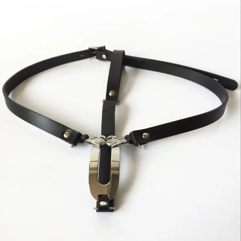 Female Invisible Chastity Belt Metal Stainless Steel/PU Leather Locking Pants BDSM Bondage Restraint Sex Device for Woman