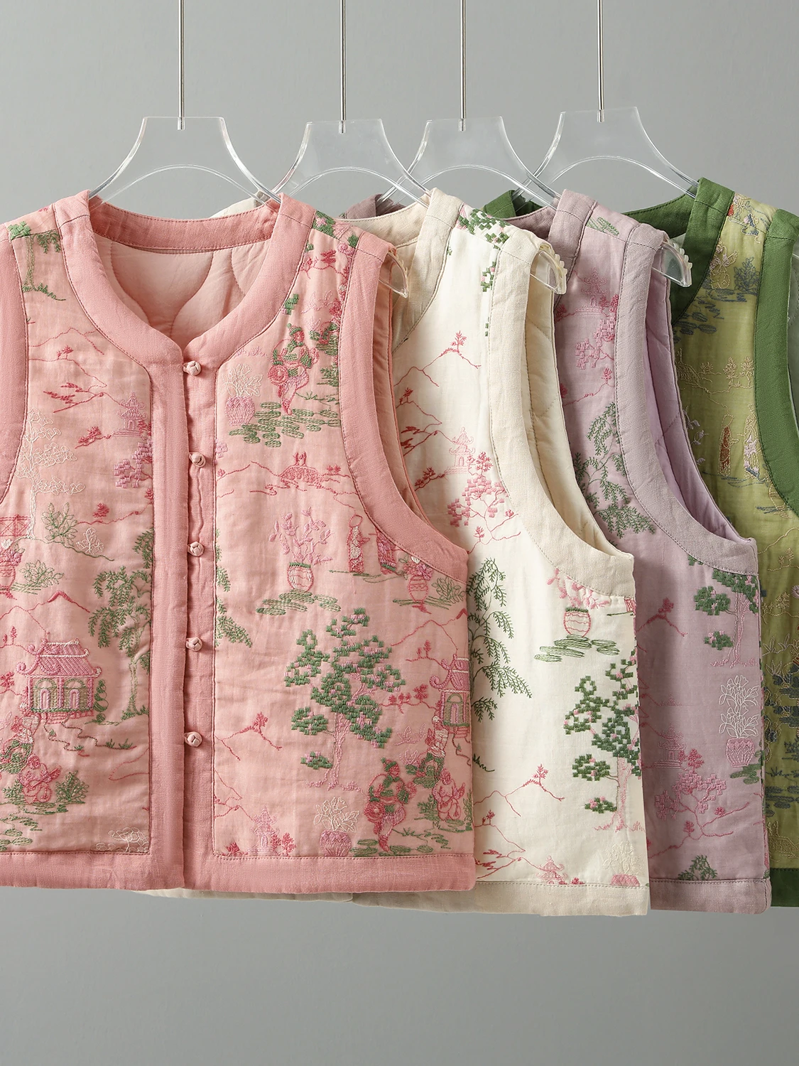 Ele bestickte schwere Arbeit Herbst Winter Damen Jaet Stehkragen chinesischer Sle National Trend Pendeln Thiened Warm