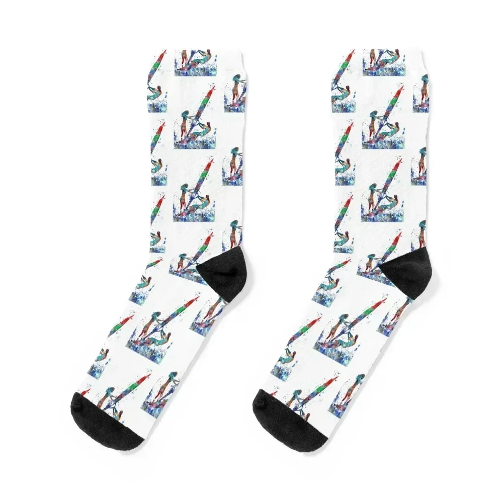 

Windsurfer, windsurfing couple Socks hockey shoes summer Socks For Women Men's