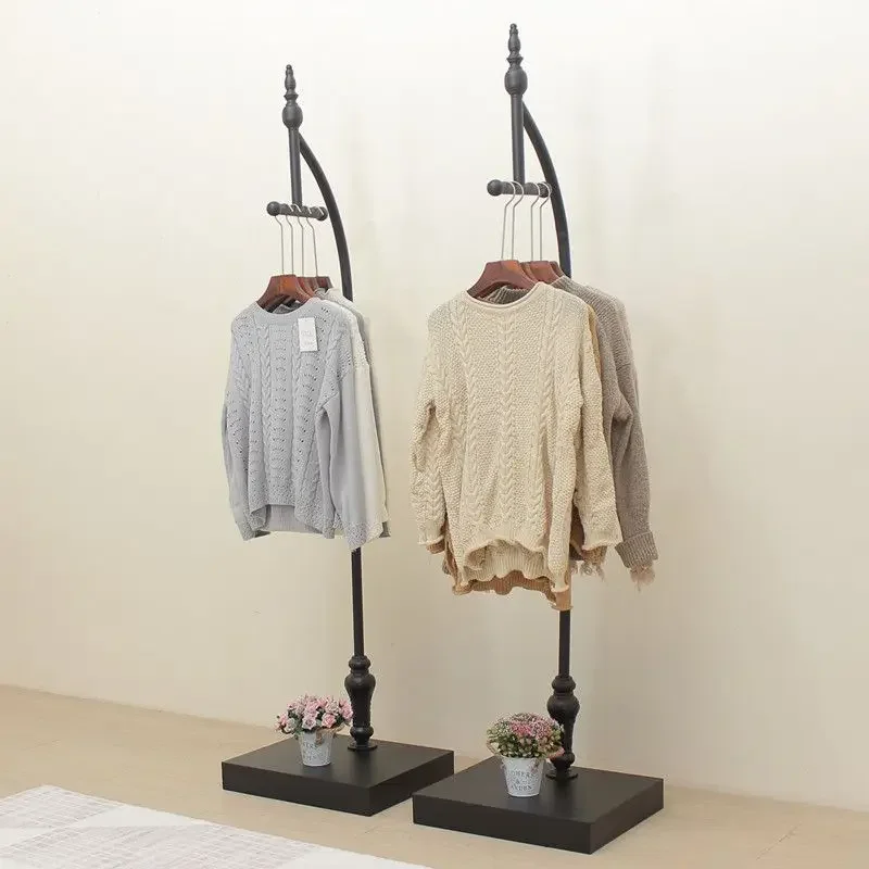 Clothing store hanging rack, floor mounted displa, women's clothing store shelf hanging , iron clothing , store