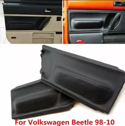 Front Door Panel Cover Trim Fit Volkswagen Beetle 1998-2010 Front Door Panel Insert Cards Leather Cover Black Gray