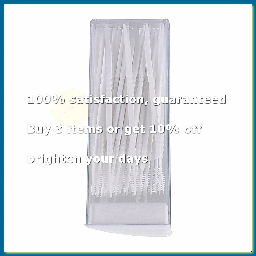 50 Pcs Plastic Toothpicks 2 Way Interdental Brush Cleaners Portable Box Random Color