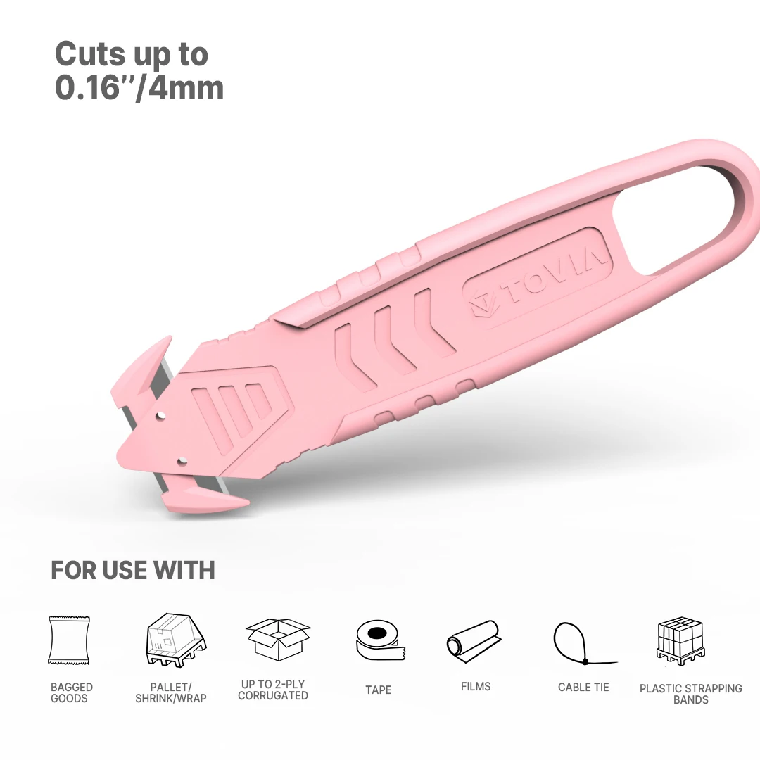 T TOVIA Safety Box Cutter Opener Knife Utility Security for Cutting Box Carton Parcel Package Tape House Office Knife Tools