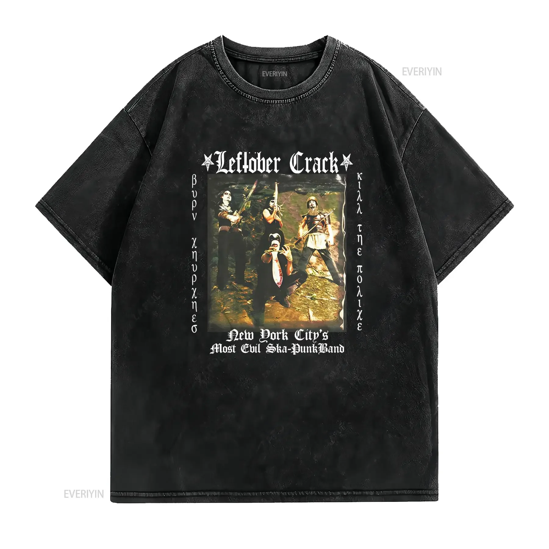 Vintage Gothic Leftover Crack Ska Punk Rock Band Print Casual Streetwear T Shirt vintage Washed Comfortable Versatile graphic
