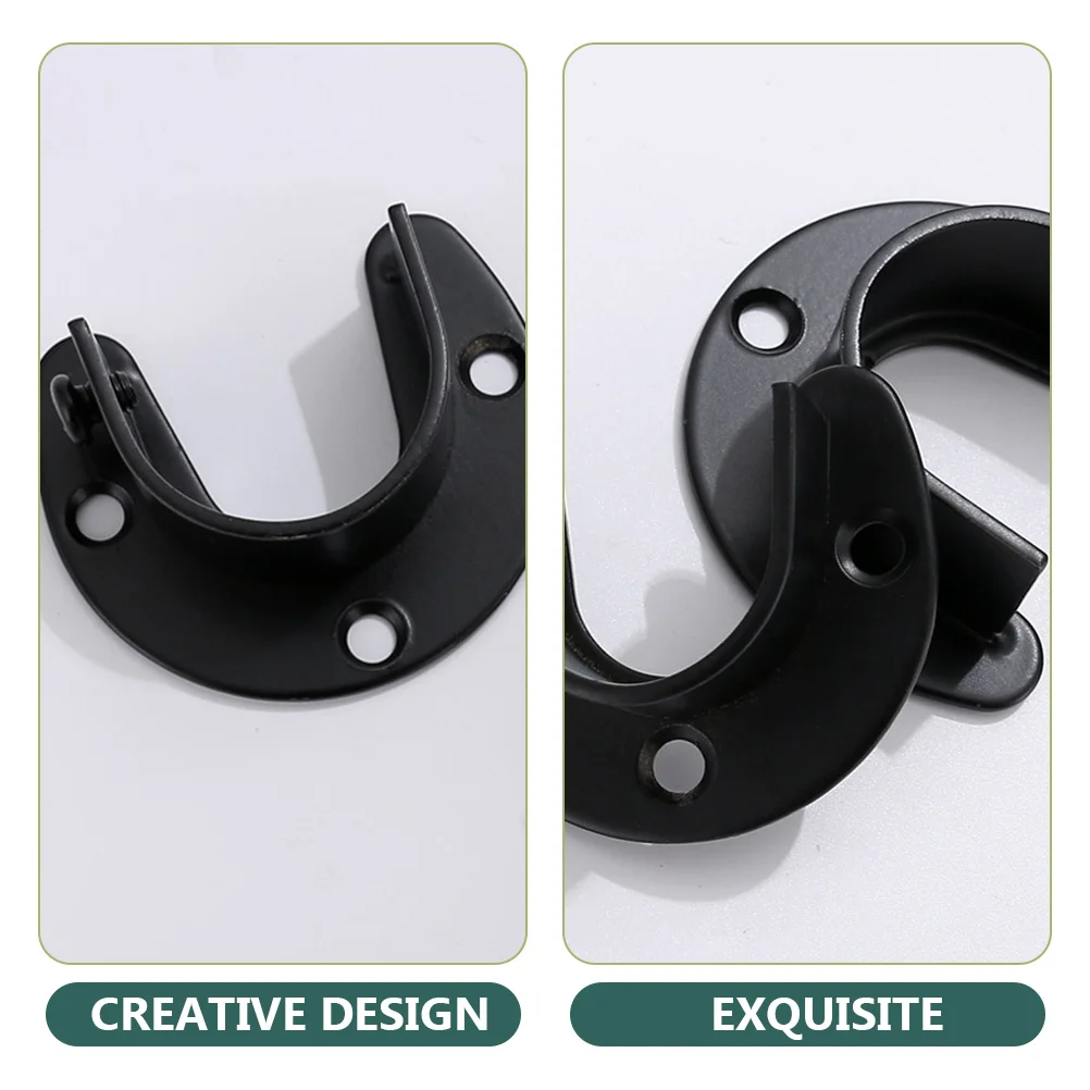 

2 Pcs to Open Closet Rod Bracket Brackets Stainless Steel Supports Shower Holders for Wall