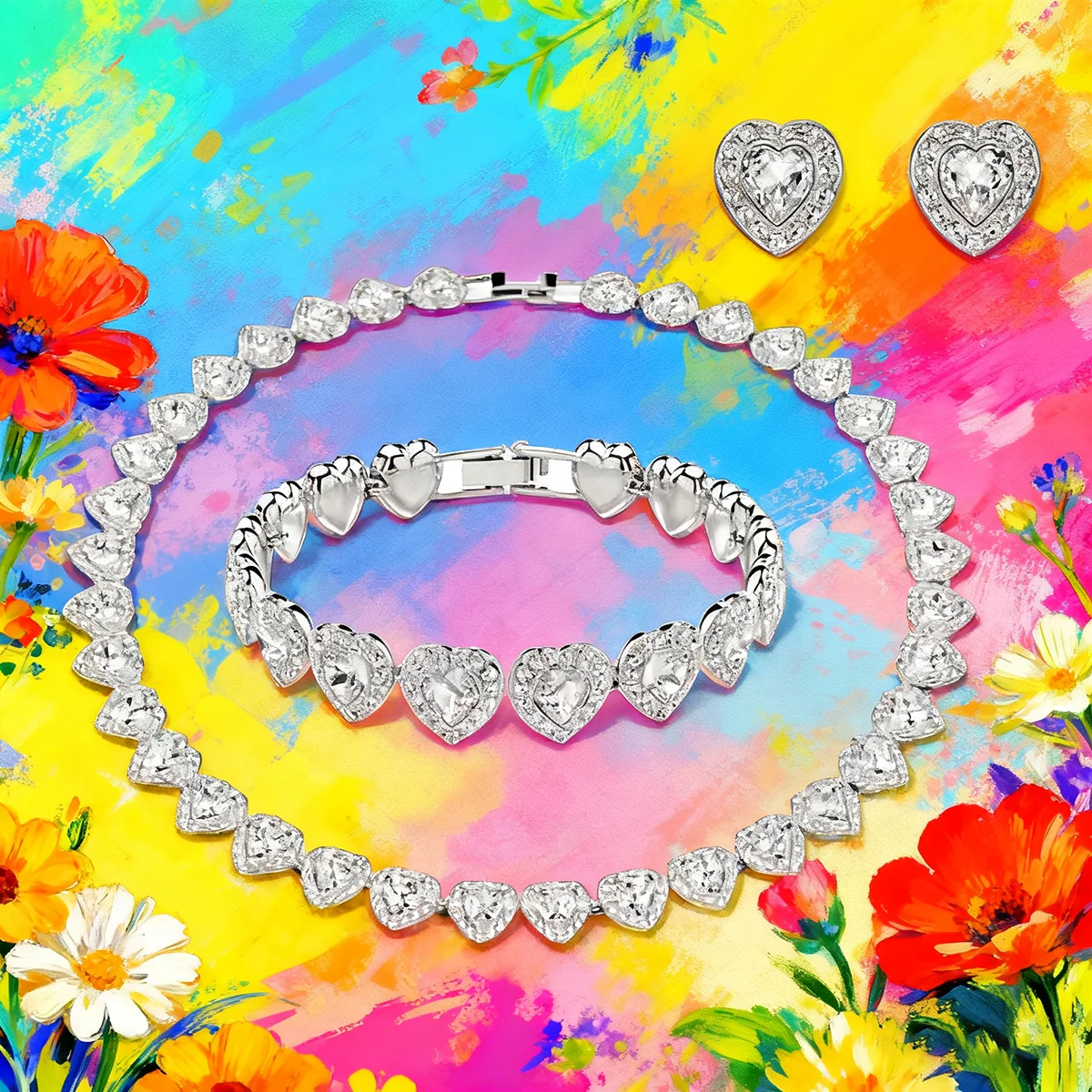 

2025 New Hot Selling High-end Design Necklace Pendant Earrings Bracelet Jewelry Set Luxurious and Elegant Banquet Preferred