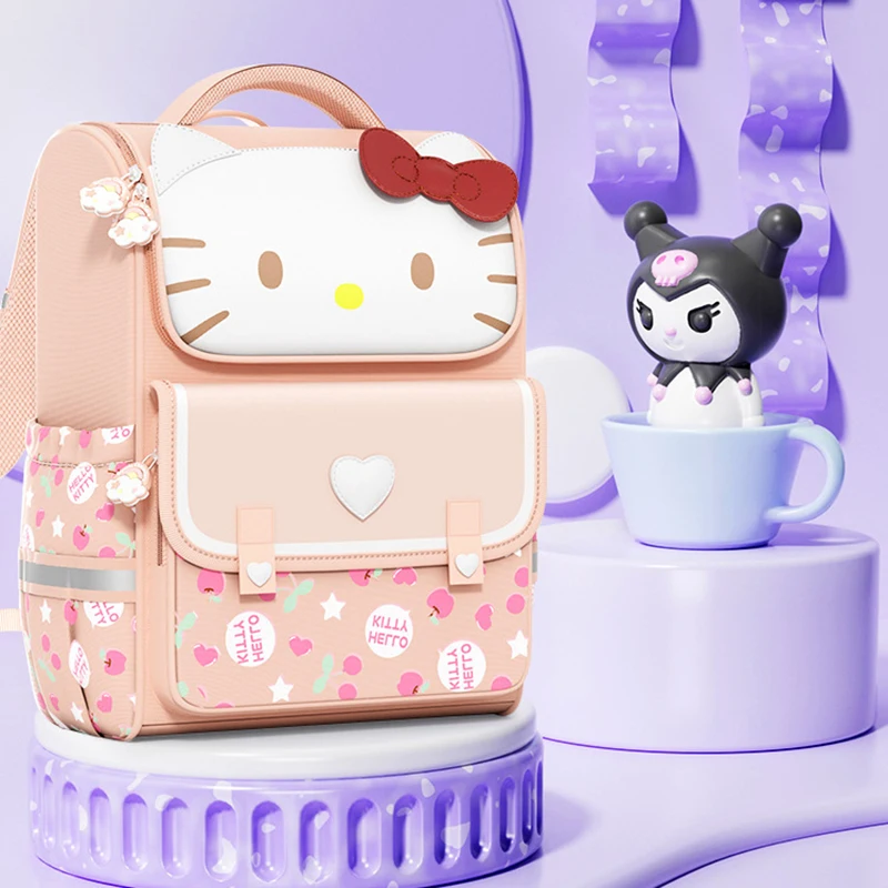 Imagem -04 - Sanrio Kuromi Cinnamoroll Melody Kate Mochila Estudantes da Escola Primária Meninas Crianças para Reduzir o Fardo Bookbag Novo 24 Pcs