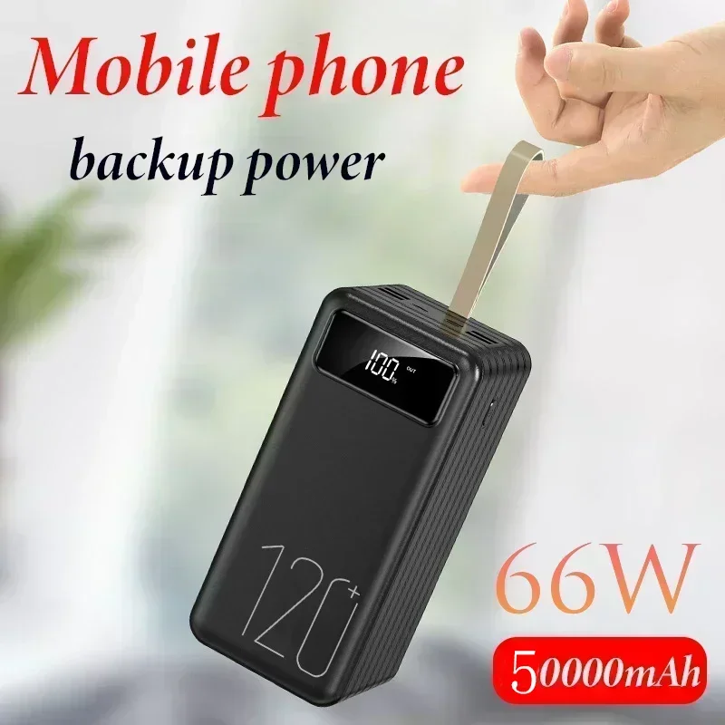 

Power Bank 50000mAh 120W High Capacity Ultra Fast Charging Portable Charger External Battery Pack Power Bank for iPhone Huawei