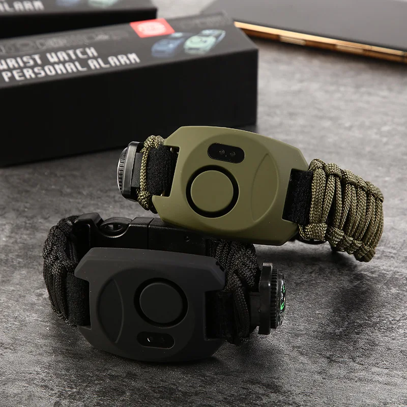 New outdoor travel wrist alarm, mountain climbing distress alarm, umbrella rope personal alarm, couple anti wolf device