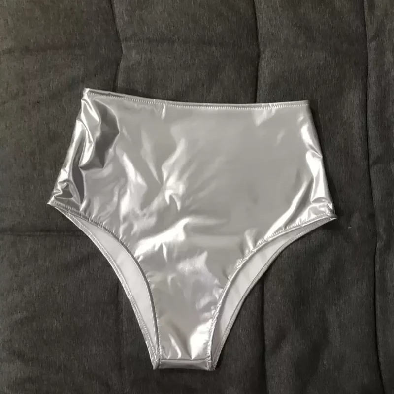 

Sexy Shiny Elastic Patent Leather High Waist Zipper Shorts Slim Glossy Nightclub Bar Stage Performances Clothing