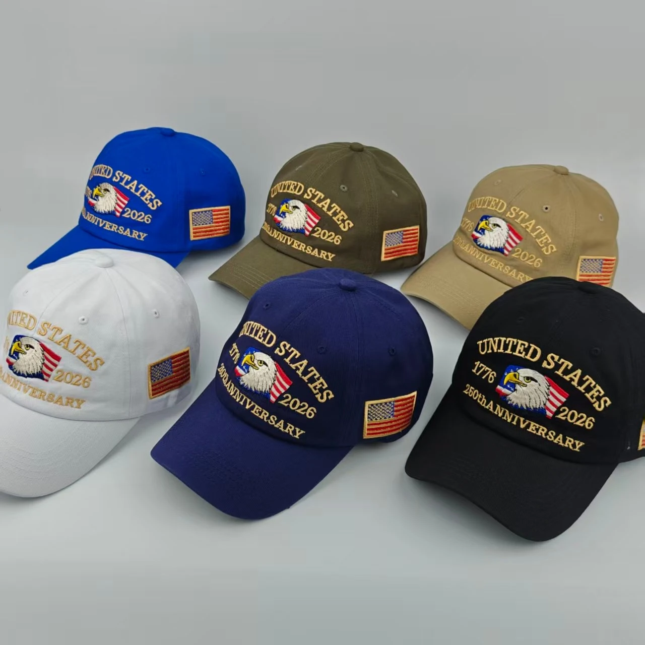 Patriotic Commemorative Baseball Cap USA 250th Anniversary Bald Eagle Flag Embroidery Unisex Outdoor Sun Protection Hat