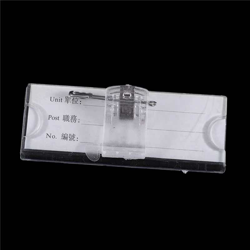 

Safetypin Clear Hard Plastic Name Tag Clip Holder 12 Pcs