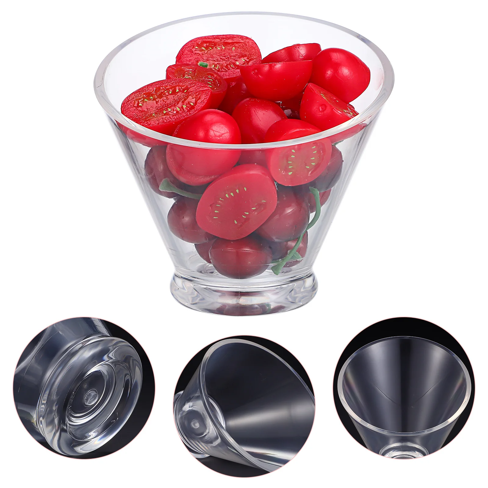 

5Pcs Acrylic Salad Bowls Clear Serving Bowls Slanted Mouth Design for Parties Buffet Dessert Fruit Yogurt Candy Containers