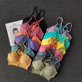 심리스 스포츠 브라, 체육관 속옷, 피트니스 탑, 요가 브라, 체육관 크롭탑 의류, 푸시업 스포츠 브라, 운동 탑