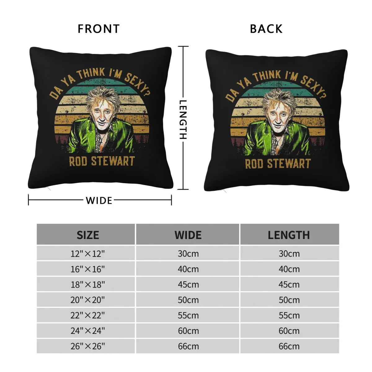 Rod Stewart Da Ya Think I'm Sexy Square Pillowcase Polyester Linen Velvet Creative Zip Decor Throw Pillow Case Home