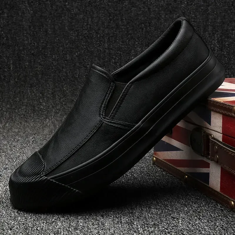 Male Casual Shoe Thick Sole Platform Slip-on New In Pu Men\'s Leather Shoes Legitimate Promotion Adults Low Price Common Sale