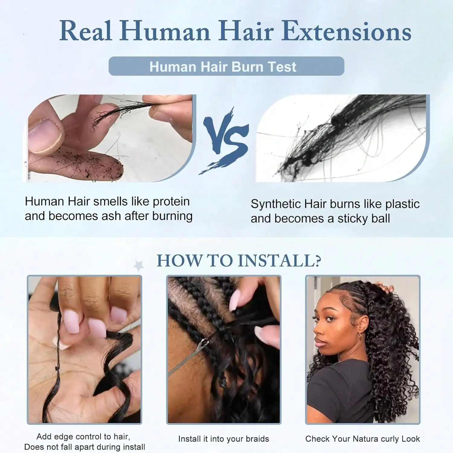 Burmese Curly Crochet Human Hair Pre Looped Feather For Black Women Pre Separated Pre Looped Knotless Burmese Curly Hair 10-30 inches For Braiding view 7