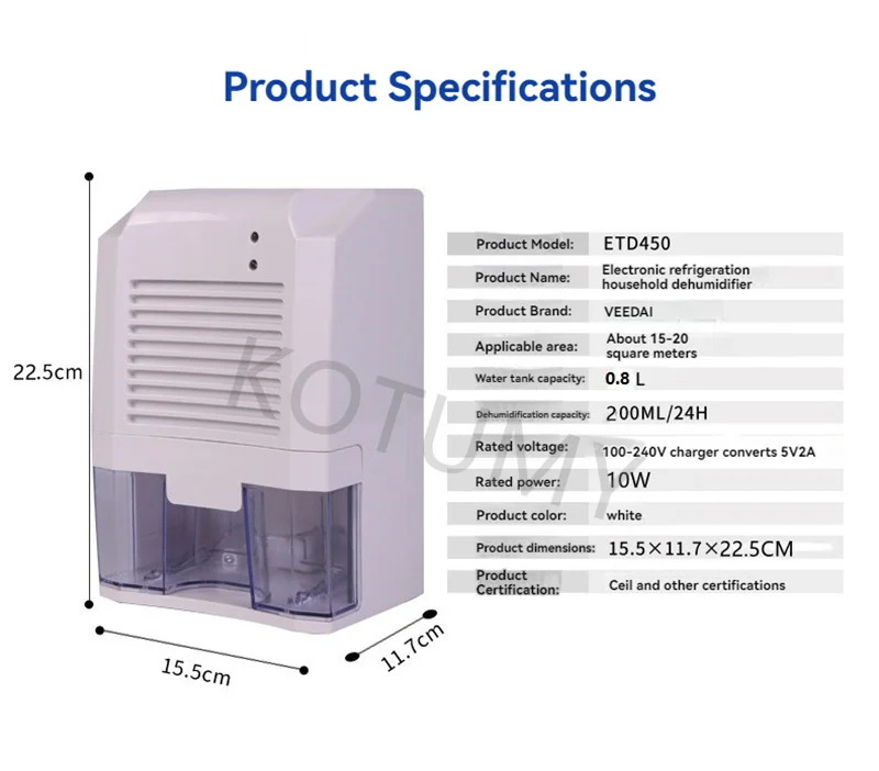 USB Dehumidifier Compact Light Body For Office Desk Car RV Shoe Box Damp Absorption Mini Indoor Humidity Control Working Tasks