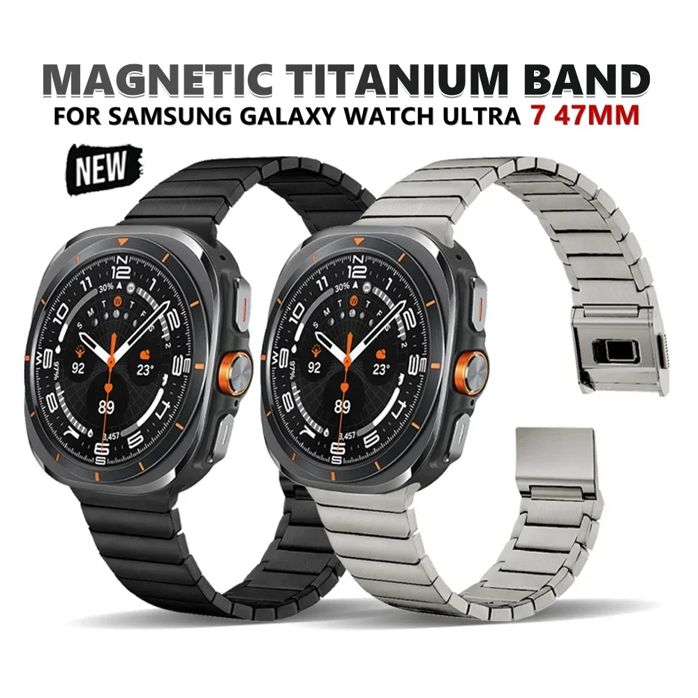 Роскошный магнитный титановый браслет для Samsung Galaxy Watch Ultra 7, 47 мм, деловой мужской ремешок для SAMSUNG ULTRA 7, 47 мм, ремешок без зазоров