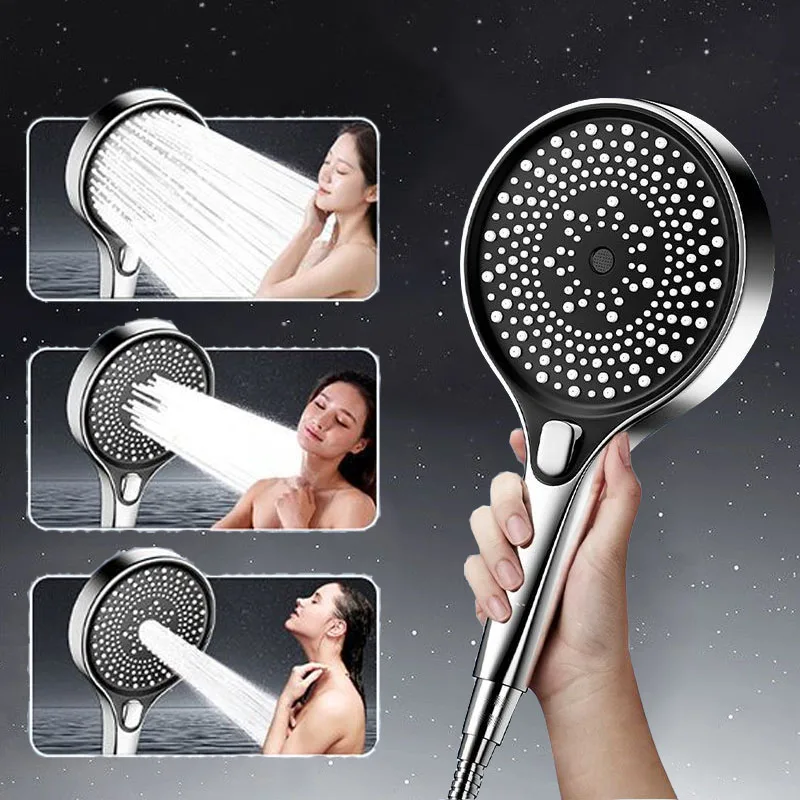 

Showerhead Shower Bathroom Accessories Large Panel Shower Nozzle 3 Modes Portable Sprayer Bathroom Parts Fixture Home