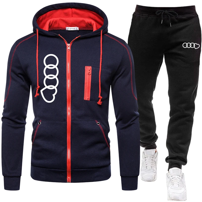 قسط رجل الخريف الشتاء رياضية مجموعة زمم هوديي Sweatpants كومبو ملابس الشارع الشهير الركض والعتاد الذكور موضة 2025 وتتسابق #4